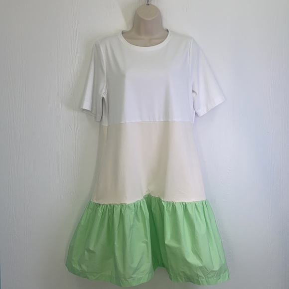 ALFANI - Color block Midi Short Sleeve Dress With Pockets Size Medium - Picture 2 of 10